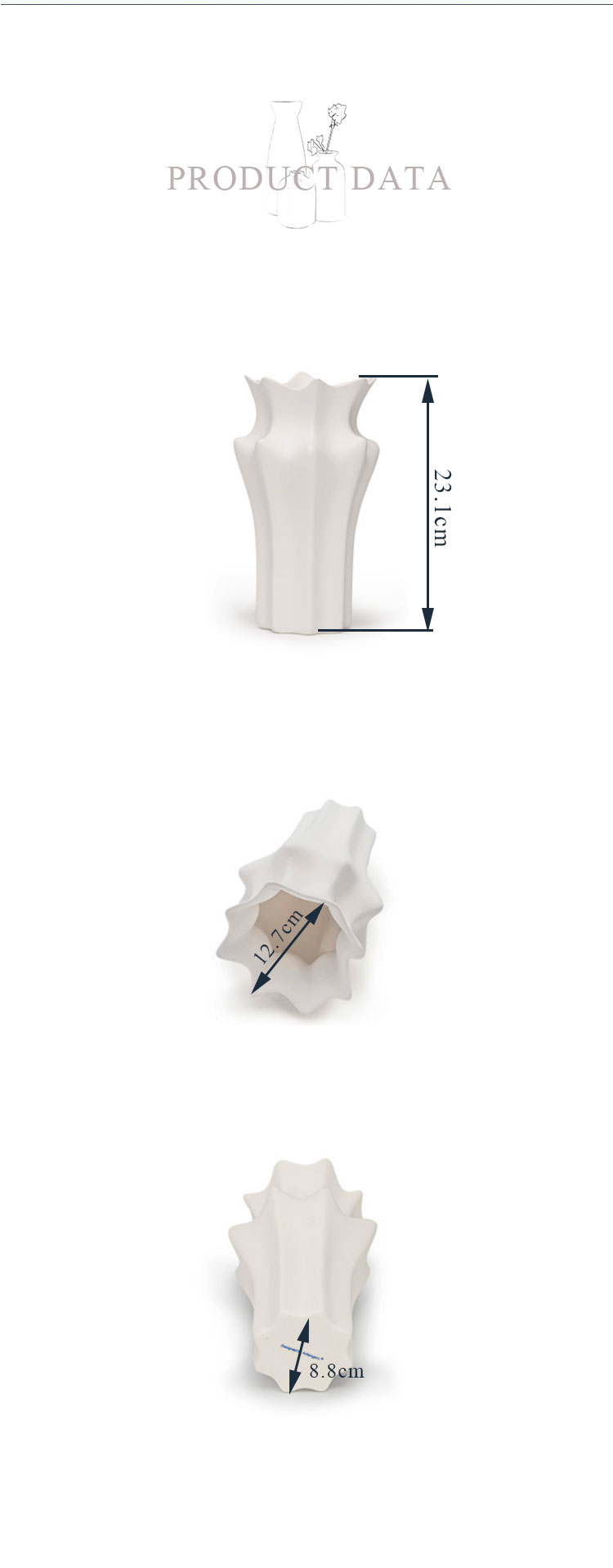 Bloom-shaped flower ceramic vase (2)