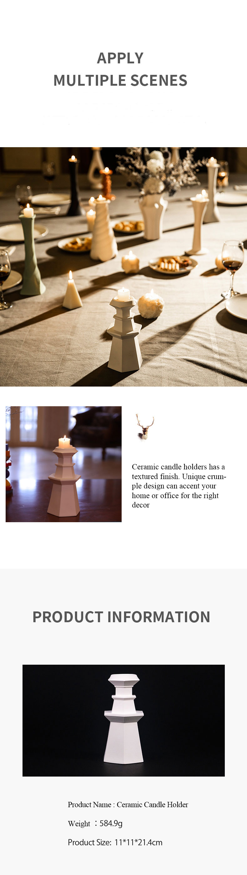Eternal- shaped ceramic candle holder (2)